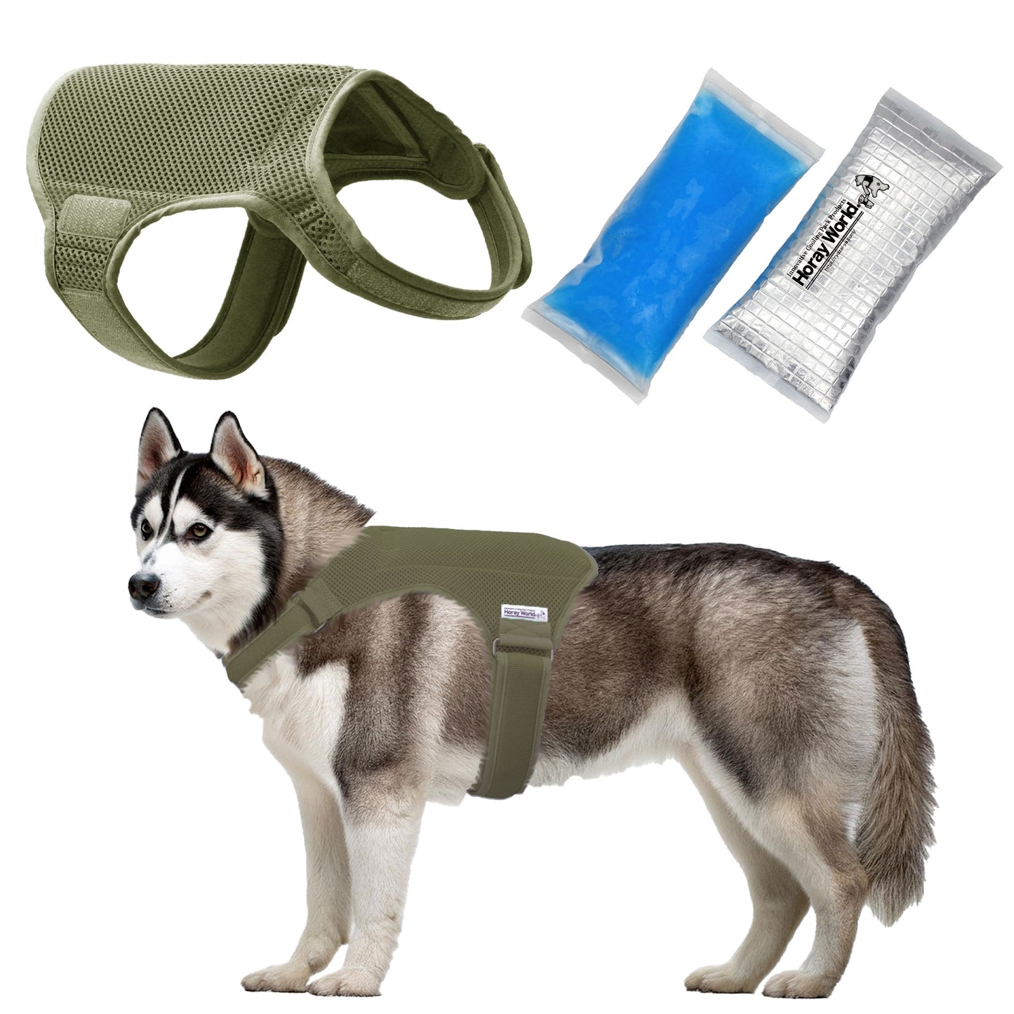 Horay Cooling Dog Vest Available in 3 Colors!  - Soft, reusable. Heat cramps / heat exhaustion / heatstroke prevention for dogs.