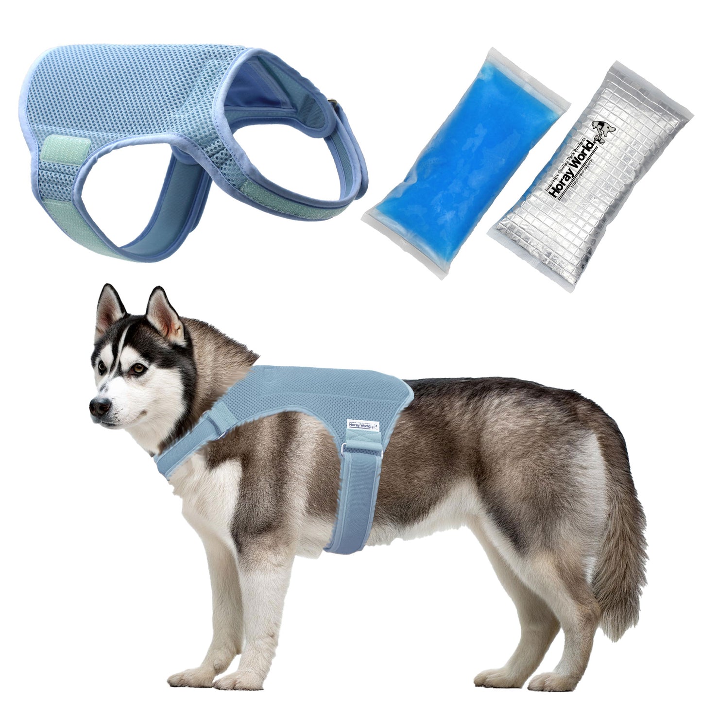 Horay Cooling Dog Vest Available in 3 Colors!  - Soft, reusable. Heat cramps / heat exhaustion / heatstroke prevention for dogs.