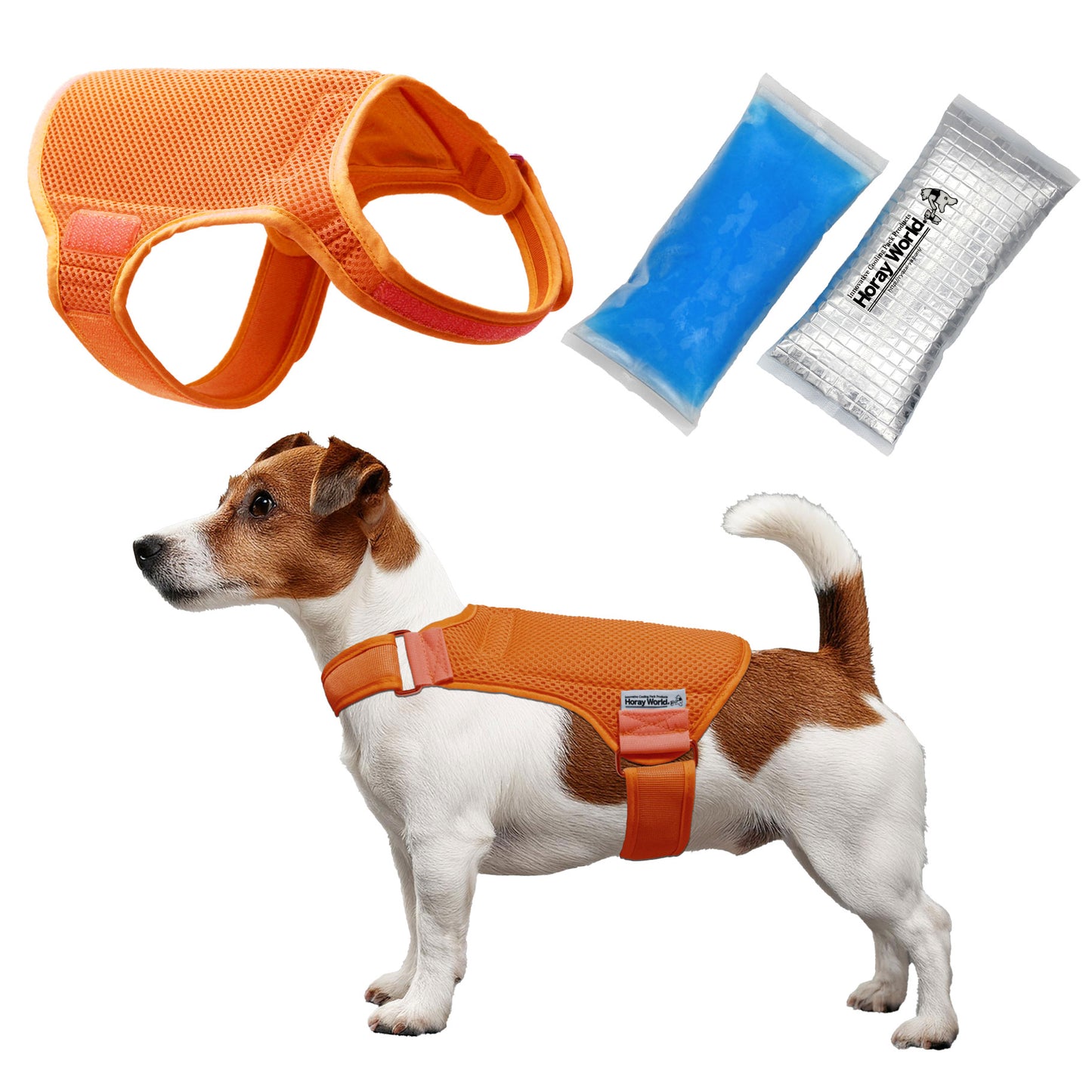 Horay Cooling Dog Vest Available in 3 Colors!  - Soft, reusable. Heat cramps / heat exhaustion / heatstroke prevention for dogs.