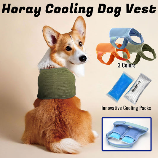Horay Cooling Dog Vest Available in 3 Colors!  - Soft, reusable. Heat cramps / heat exhaustion / heatstroke prevention for dogs.