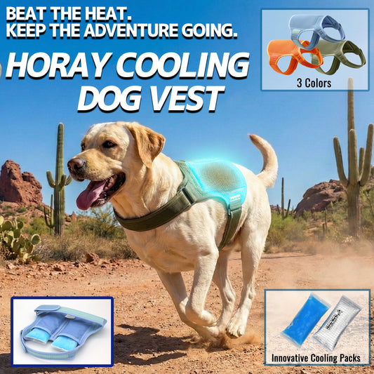 Horay Cooling Dog Vest Available in 3 Colors!  - Soft, reusable. Heat cramps / heat exhaustion / heatstroke prevention for dogs.