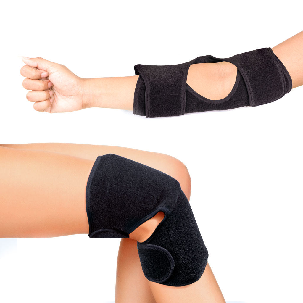 Cooling brace on knee and elbow joints