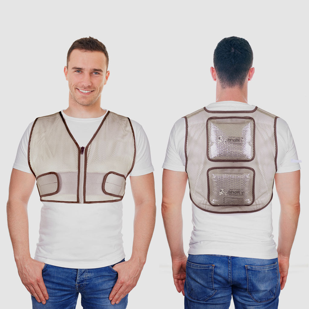 Image showing front and back of man whilst wearing a cooling vest